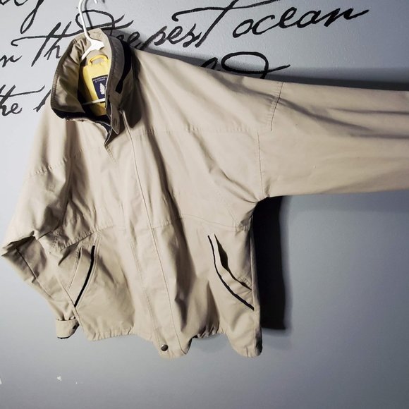 Roundtree & Yorke Beige All Weather Jacket w/ Hood, XL - Picture 4 of 11